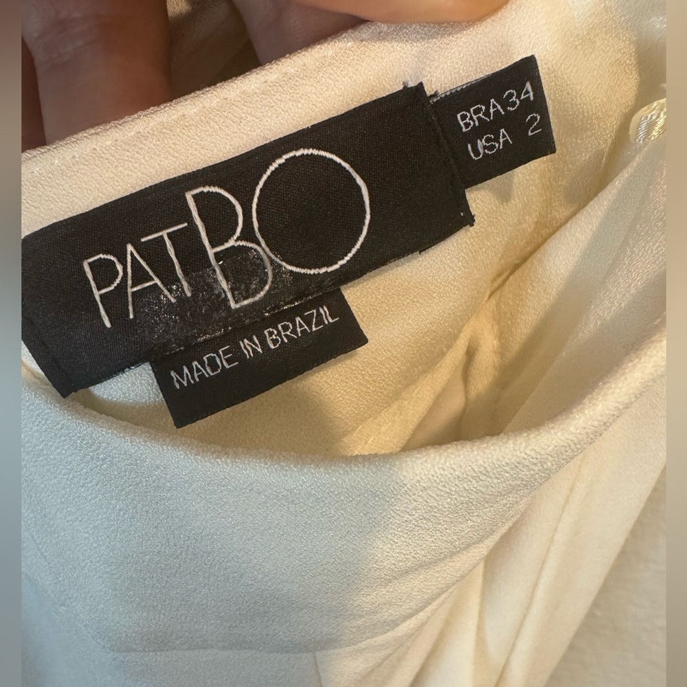 PatBo White Halter Neck Cutout Wide Leg Jumpsuit Size 2 - Picture 12 of 12